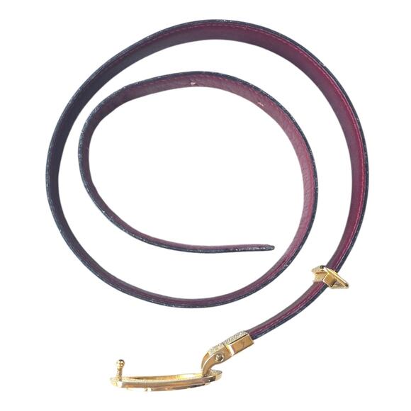 Gucci Vintage Reversible Leather Belt With Gold Tone Buckle‎ main image 11